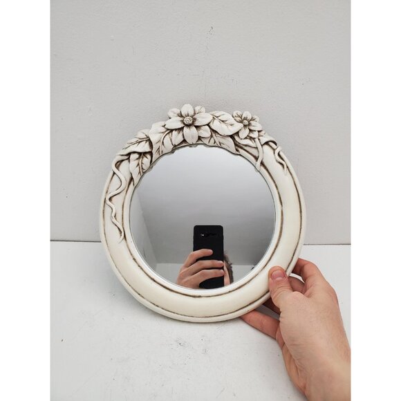 Carved wall mirror, Wall Mirror, Wall mirror small ,Wall mirror decor, Glass - Picture 3 of 10